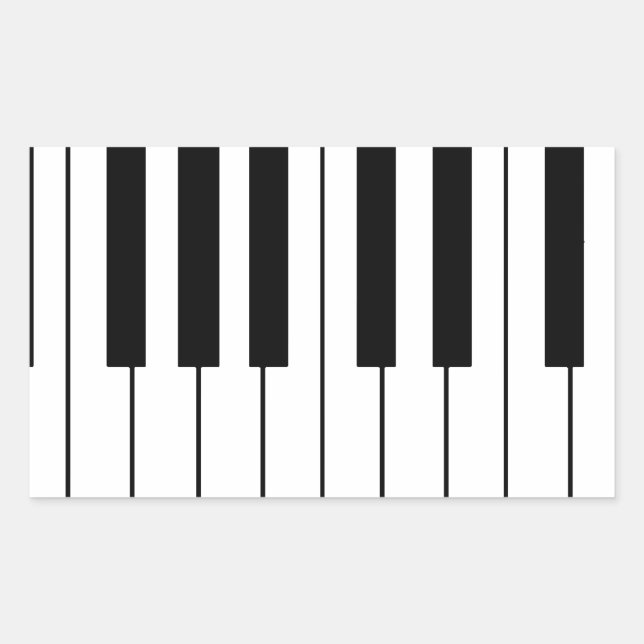 Klaviertasten zum Thema Musik Rechteckiger Aufkleber (Vorderseite)