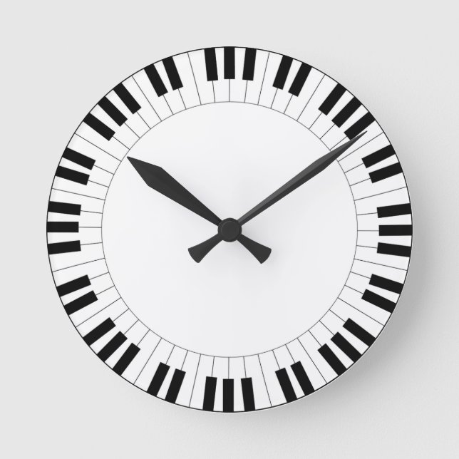 Klaviertastenuhr Runde Wanduhr (Vorderseite)