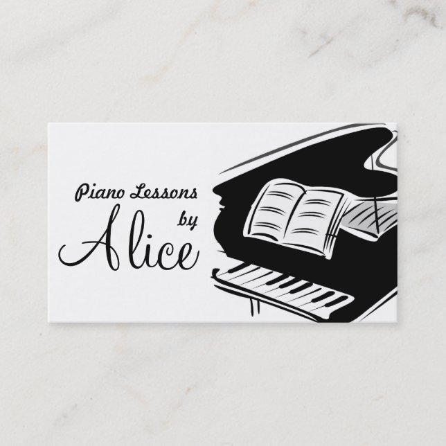 Klavierunterricht, Music Instructor Business Card Visitenkarte (Vorderseite)