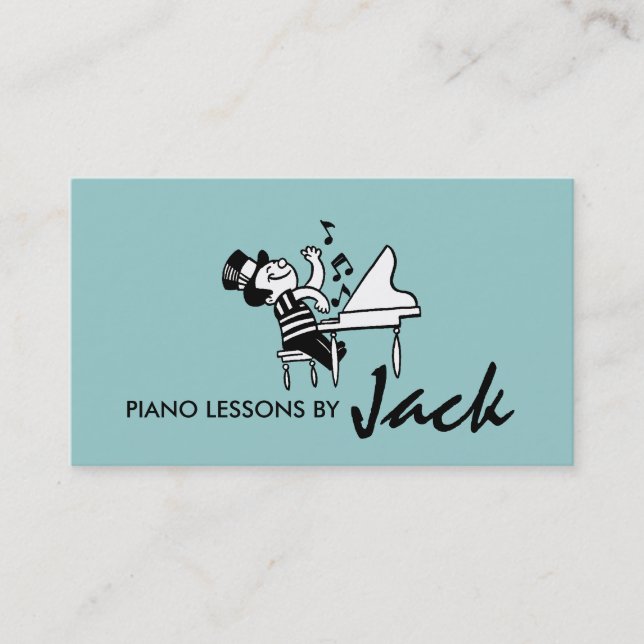 Klavierunterricht, Music Instructor Business Card Visitenkarte (Vorderseite)