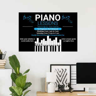 Klavierunterricht Musiklehrer Hof anpassen Poster
