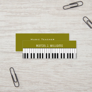 Klavierunterricht Olive Musiklehrer Mini Visitenkarte