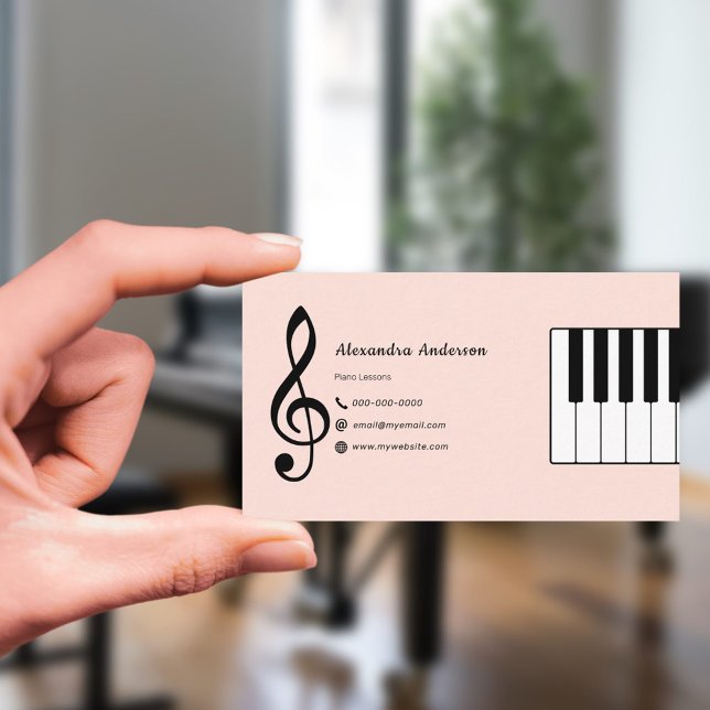 Klavierunterricht Visitenkarte (Piano Lessons Business Card)