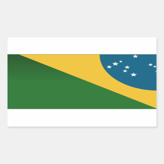 Klebe Reihe Brasilien - Fahne Rechteckiger Aufkleber