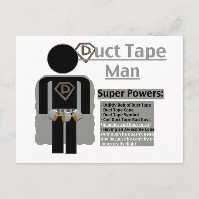 Klebeband Mann Postkarte (Vorderseite)
