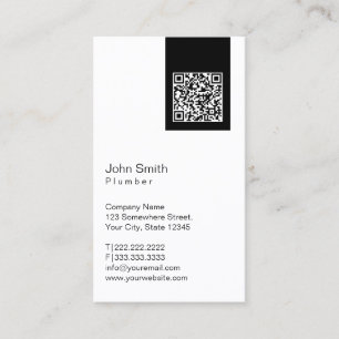 Kleben des Minimalistischen QR-Codes für das Schwa Visitenkarte