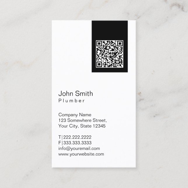 Kleben des Minimalistischen QR-Codes für das Schwa Visitenkarte (Vorderseite)