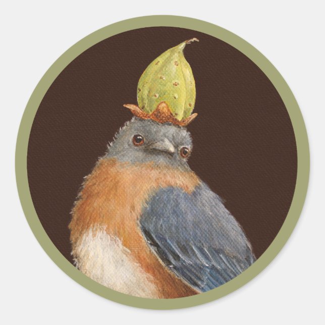Kleben Sie die Bluebird-Aufkleber. Runder Aufkleber (Vorderseite)