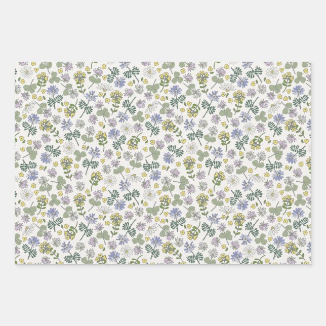 Kleben und Wildblumen Geschenkpapier Set (Vorderseite)