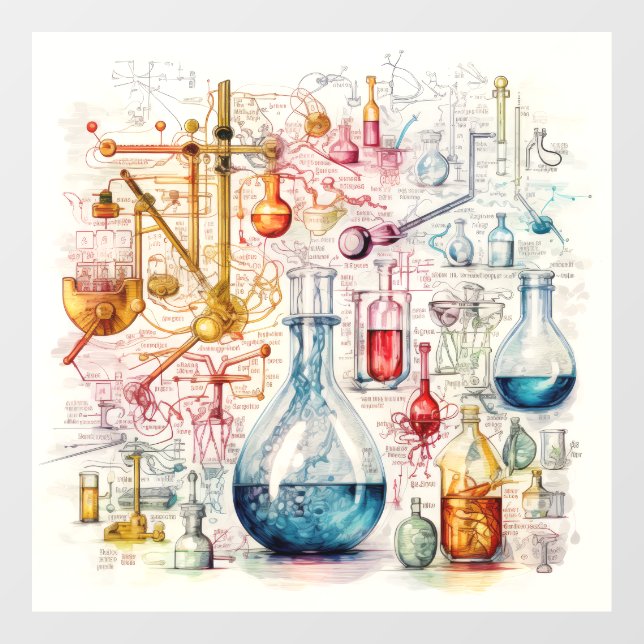 Kleben von Chemiepapier Fensteraufkleber (Blatt)