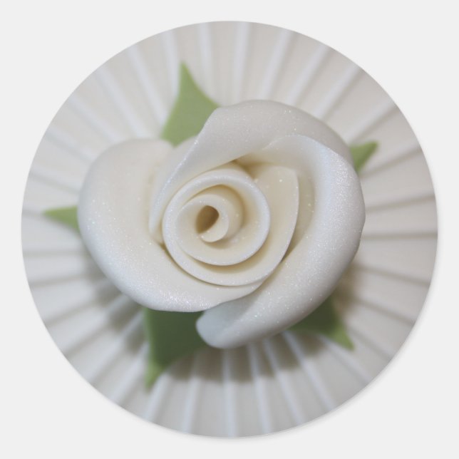 Klebende Handlung Knopf der Rose Runder Aufkleber (Vorderseite)