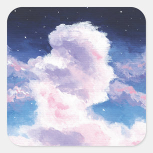 Kleber für Flüssigwolken Quadratischer Aufkleber