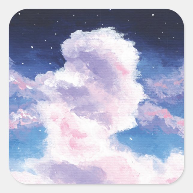 Kleber für Flüssigwolken Quadratischer Aufkleber (Vorderseite)