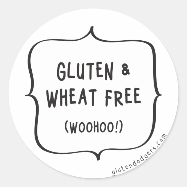 Kleber, glutenfrei und weizenfrei runder aufkleber (Vorderseite)
