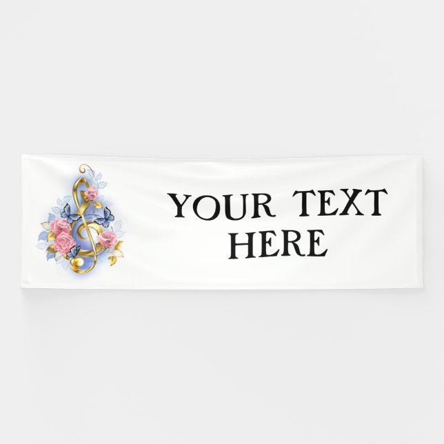 Kleber mit rosa Rosen Banner (Horizontal)