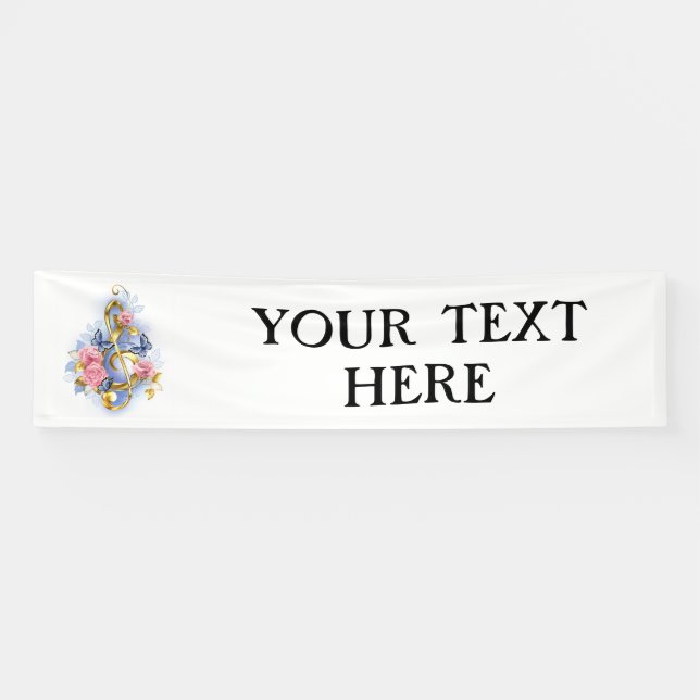 Kleber mit rosa Rosen Banner (Horizontal)