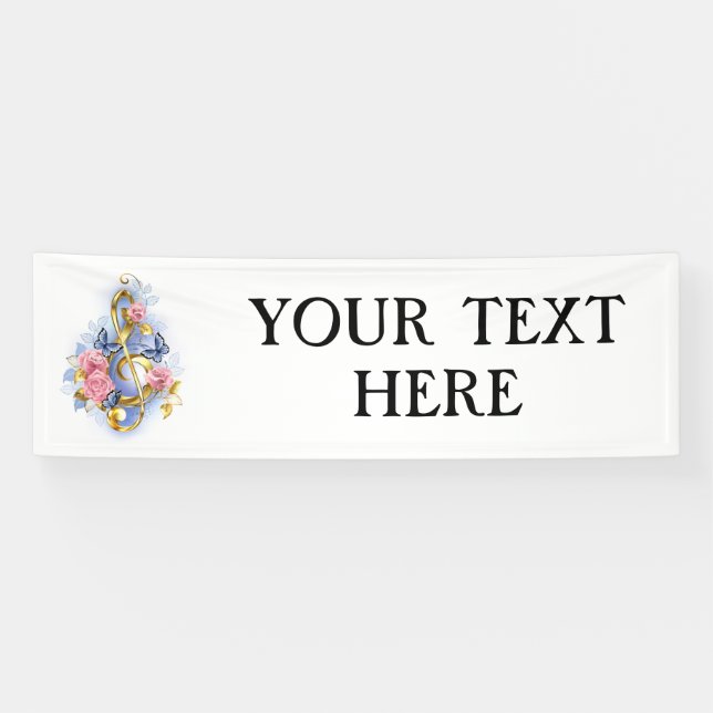 Kleber mit rosa Rosen Banner (Horizontal)