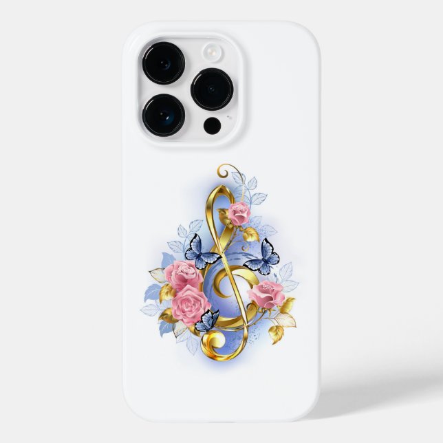 Kleber mit rosa Rosen Case-Mate iPhone 14 Pro Hülle (Rückseite)