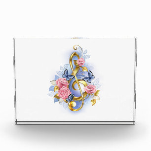Kleber mit rosa Rosen Fotoblock