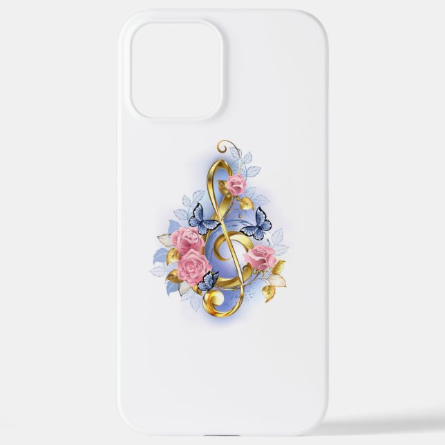 Kleber mit rosa Rosen iPhone 12 Pro Max Hülle (Rückseite)