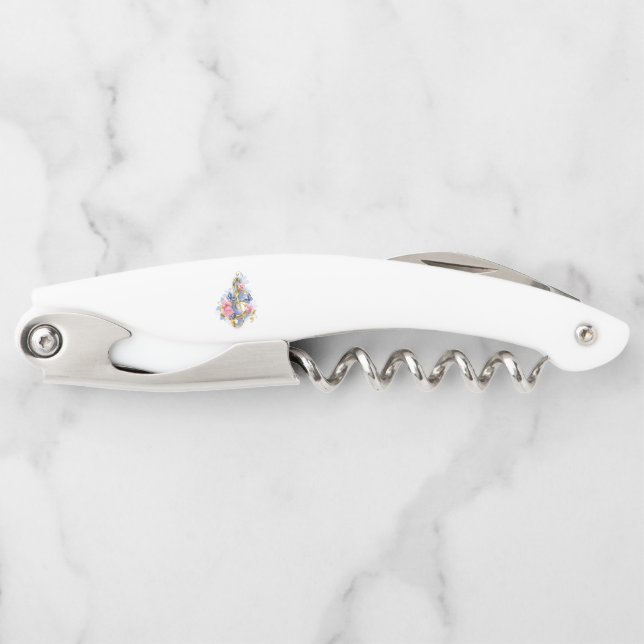Kleber mit rosa Rosen Kellnermesser (Vorderseite)