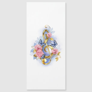 Kleber mit rosa Rosen Magneteinladung