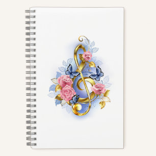 Kleber mit rosa Rosen Notizbuch