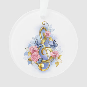 Kleber mit rosa Rosen Ornament