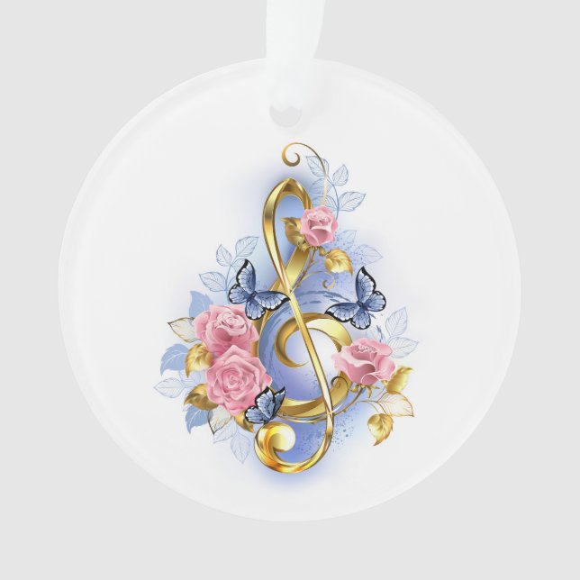 Kleber mit rosa Rosen Ornament (Vorderseite)