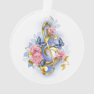 Kleber mit rosa Rosen Ornament