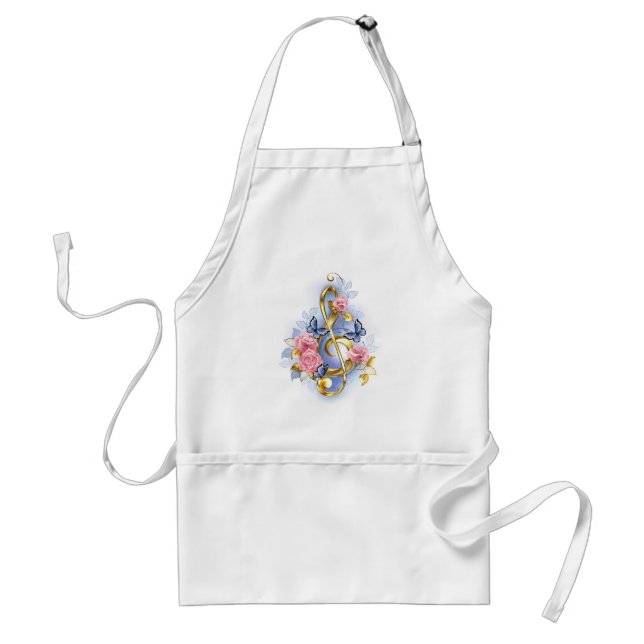 Kleber mit rosa Rosen Schürze (Vorne)