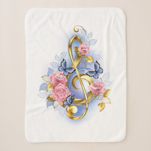 Kleber mit rosa Rosen Sherpadecke