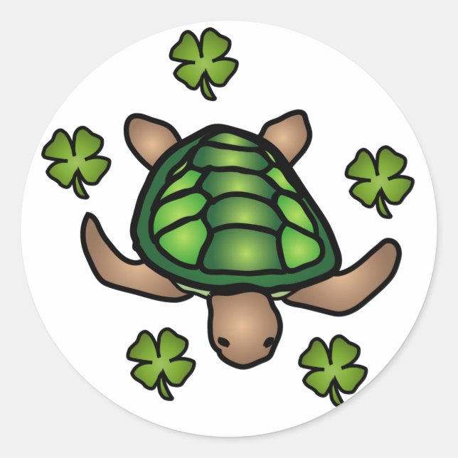Kleber- und Schildkrötenkleber Runder Aufkleber (Vorderseite)