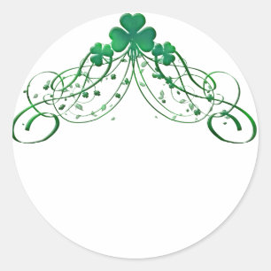 Kleber- und Scrolllinien-Designkleber Runder Aufkleber