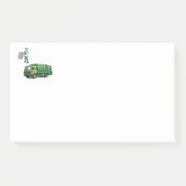 Klebezettel Müllwagen Post-it Klebezettel (Vorderseite)