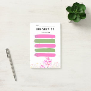 Klebezettel PRIORITÄT Kontrollkästchen Pink Lily Post-it Klebezettel