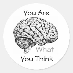 Klebrig denken Sie Runder Aufkleber