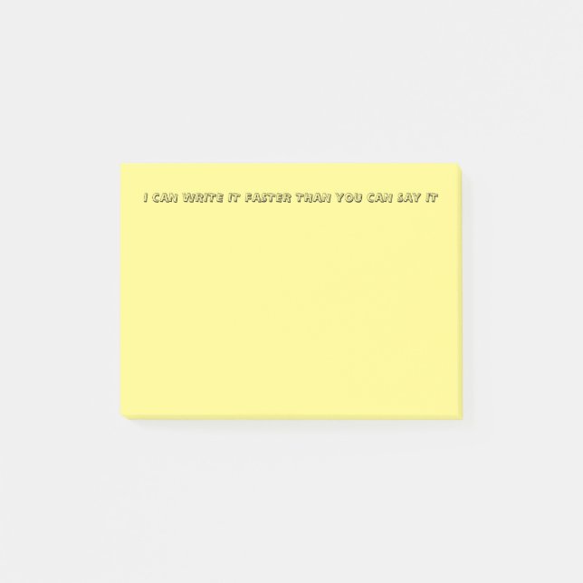 Klebrige Anmerkungen des Gerichtsschreibers, Post-it Klebezettel (Vorderseite)