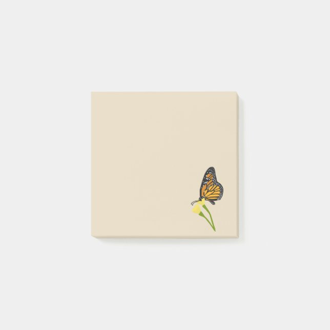 Klebrige Anmerkungen des Monarchfalters Post-it Klebezettel (Vorderseite)