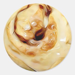 Klebriges Brötchen-Zimtgebäck-Aufkleber Runder Aufkleber