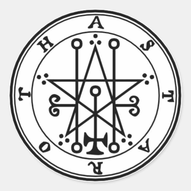 Klebstoff Astaroth Goétia Runder Aufkleber (Vorderseite)