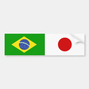 KLEBSTOFF des WAGENS FAHNEN BRASILIEN und JAPAN Autoaufkleber