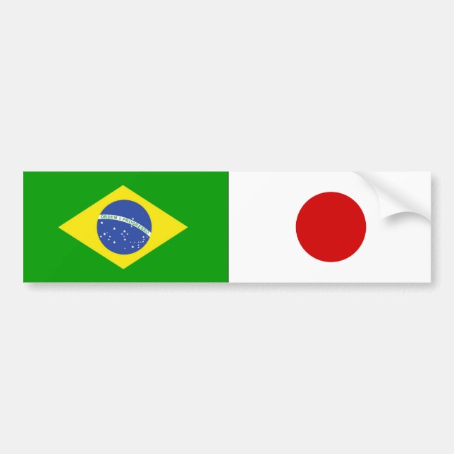 KLEBSTOFF des WAGENS FAHNEN BRASILIEN und JAPAN Autoaufkleber (Vorne)