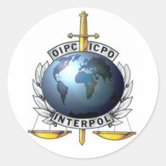 Klebstoff Interpol Runder Aufkleber