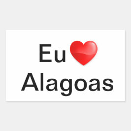 Klebstoff liebe ich Alagoas Rechteckiger Aufkleber