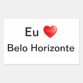Klebstoff liebe ich Belo Horizonte Rechteckiger Aufkleber
