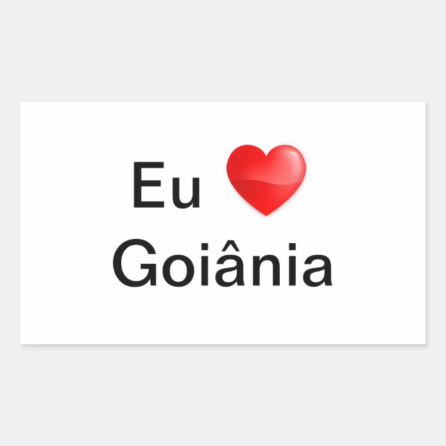 Klebstoff liebe ich Goiânia Rechteckiger Aufkleber (Vorderseite)