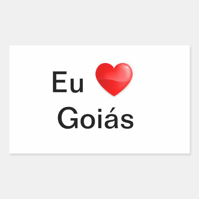 Klebstoff liebe Ich Goiás Rechteckiger Aufkleber (Vorderseite)
