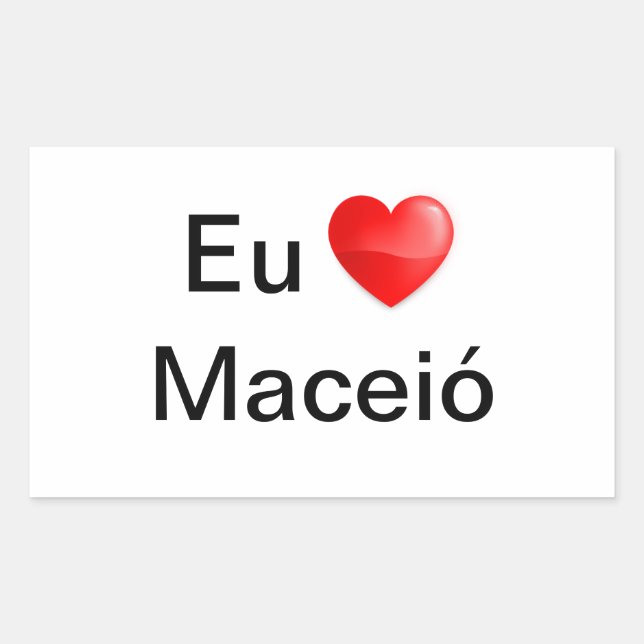 Klebstoff liebe ich Maceió Rechteckiger Aufkleber (Vorderseite)