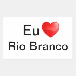 Klebstoff liebe ich Rio Weiß Rechteckiger Aufkleber